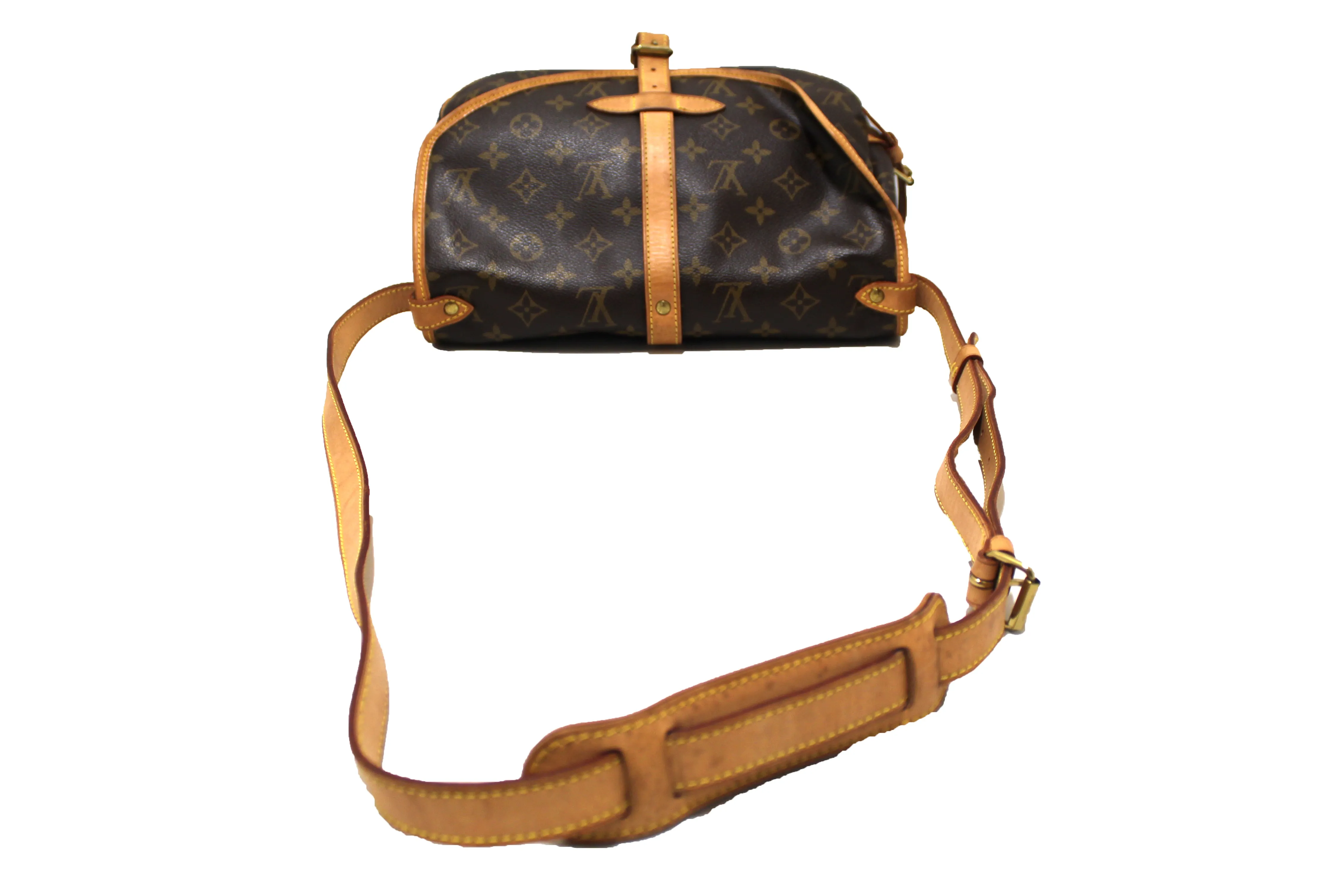 Authentic Louis Vuitton Classic Monogram Canvas Saumur 30 Messenger Bag