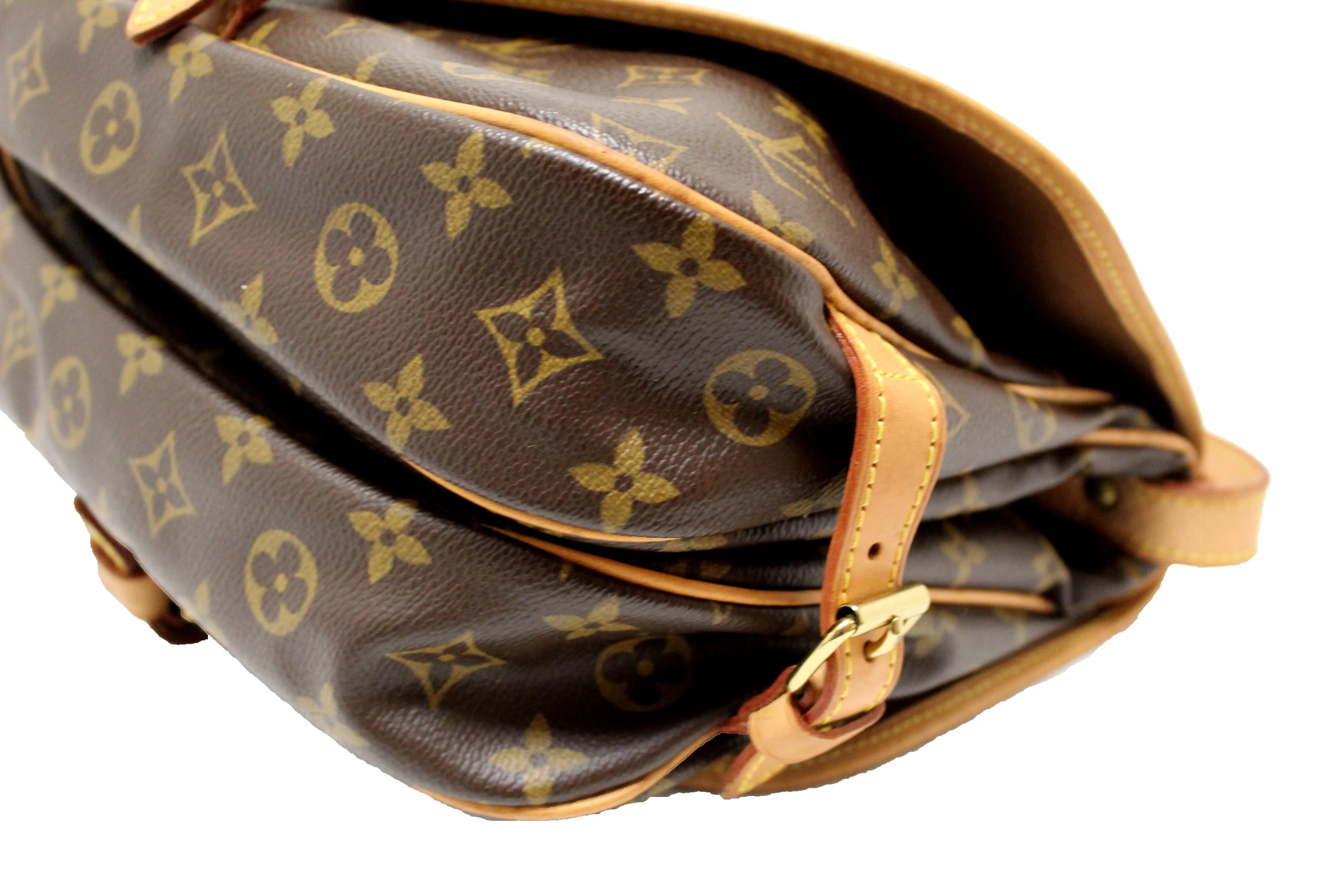 Authentic Louis Vuitton Classic Monogram Canvas Saumur 30 Messenger Bag