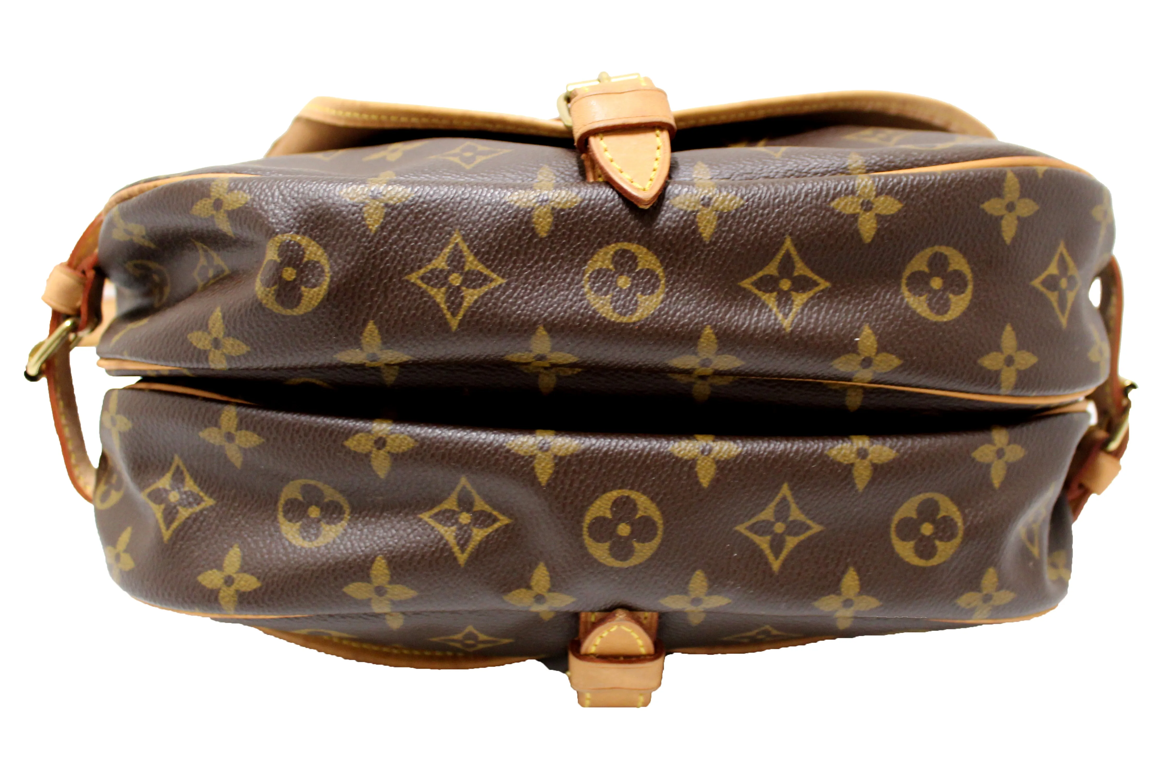 Authentic Louis Vuitton Classic Monogram Canvas Saumur 30 Messenger Bag