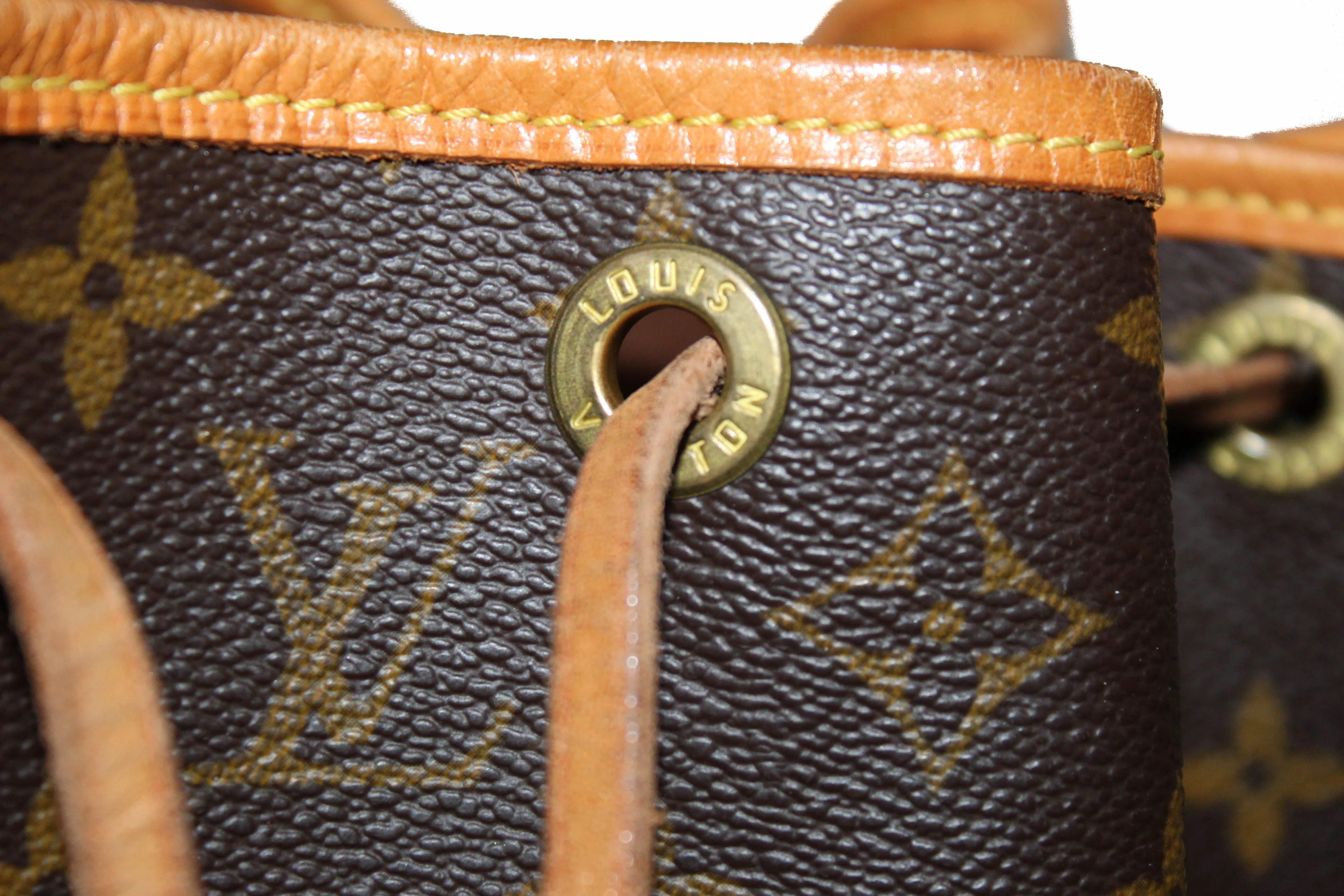 Authentic Louis Vuitton Classic Monogram Petit Noe Drawstring Shoulder Bag