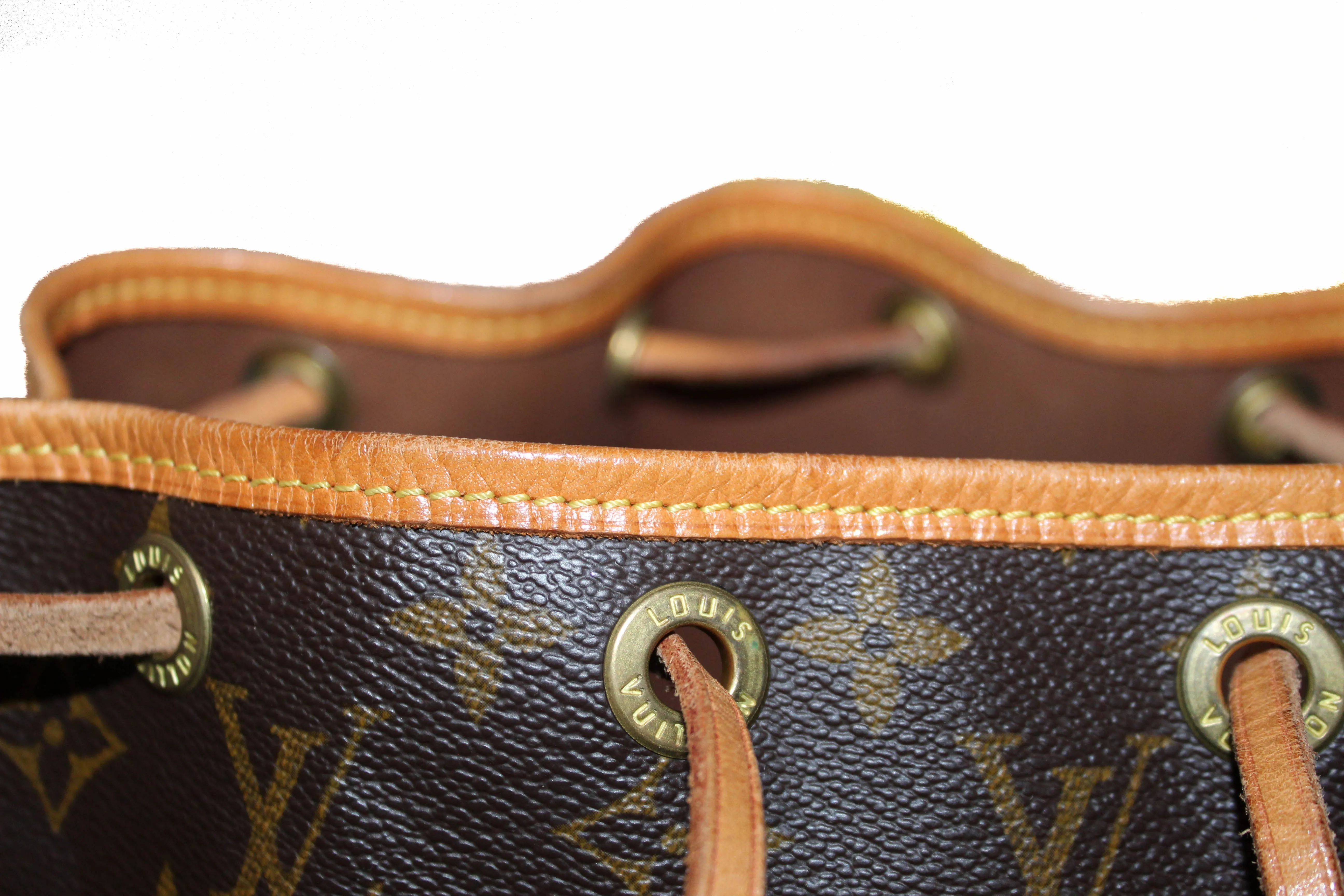Authentic Louis Vuitton Classic Monogram Petit Noe Drawstring Shoulder Bag