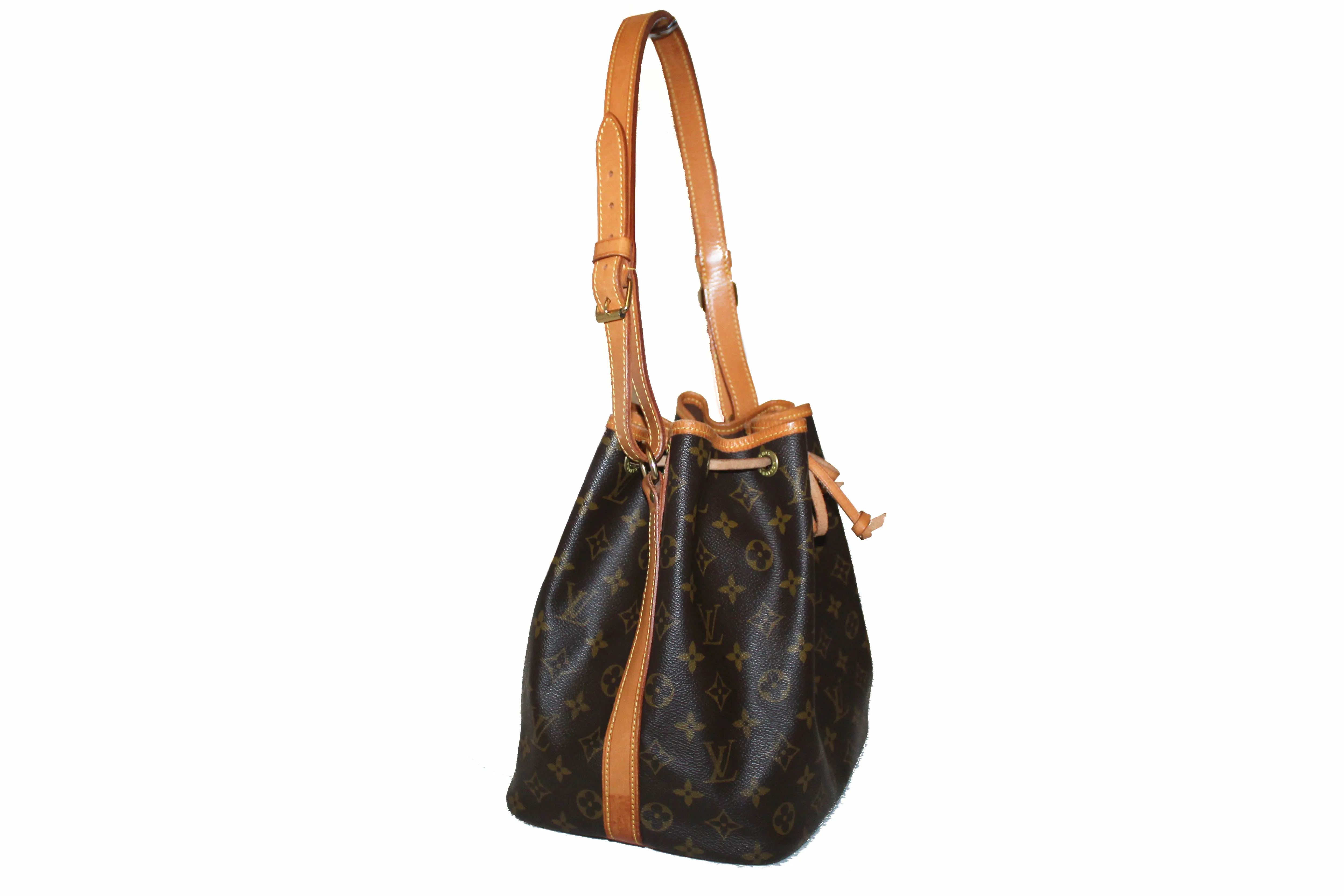 Authentic Louis Vuitton Classic Monogram Petit Noe Drawstring Shoulder Bag