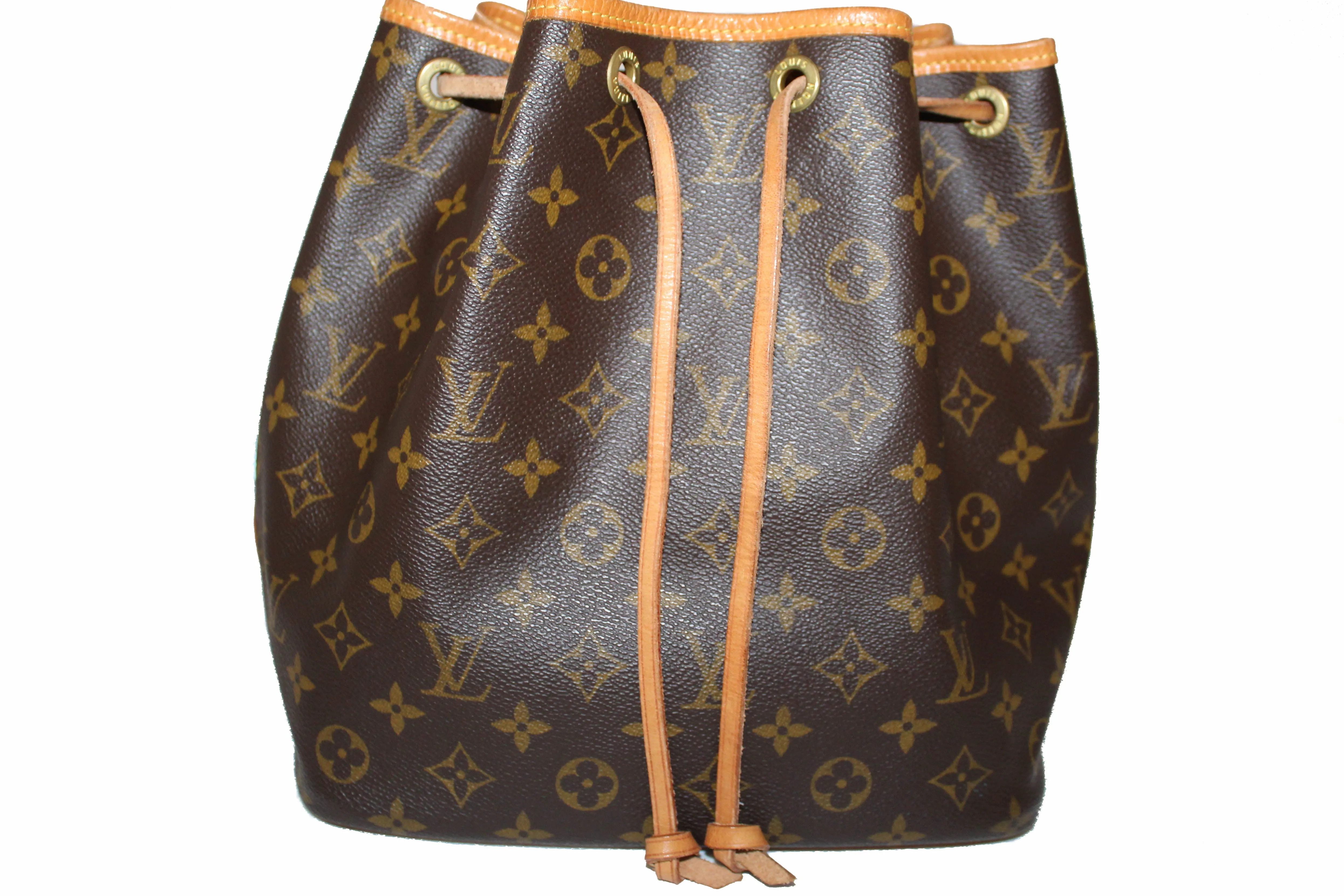 Authentic Louis Vuitton Classic Monogram Petit Noe Drawstring Shoulder Bag