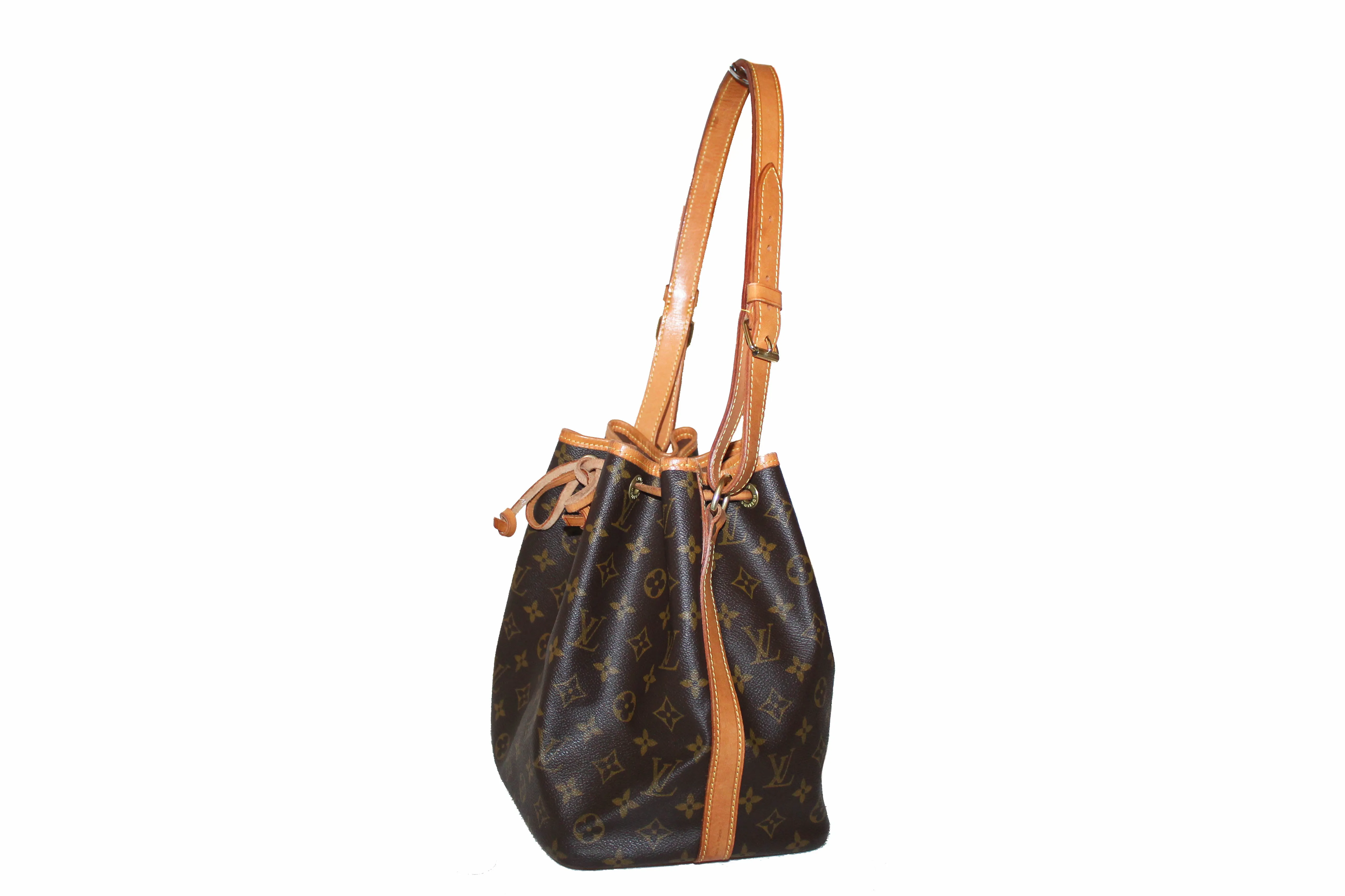Authentic Louis Vuitton Classic Monogram Petit Noe Drawstring Shoulder Bag