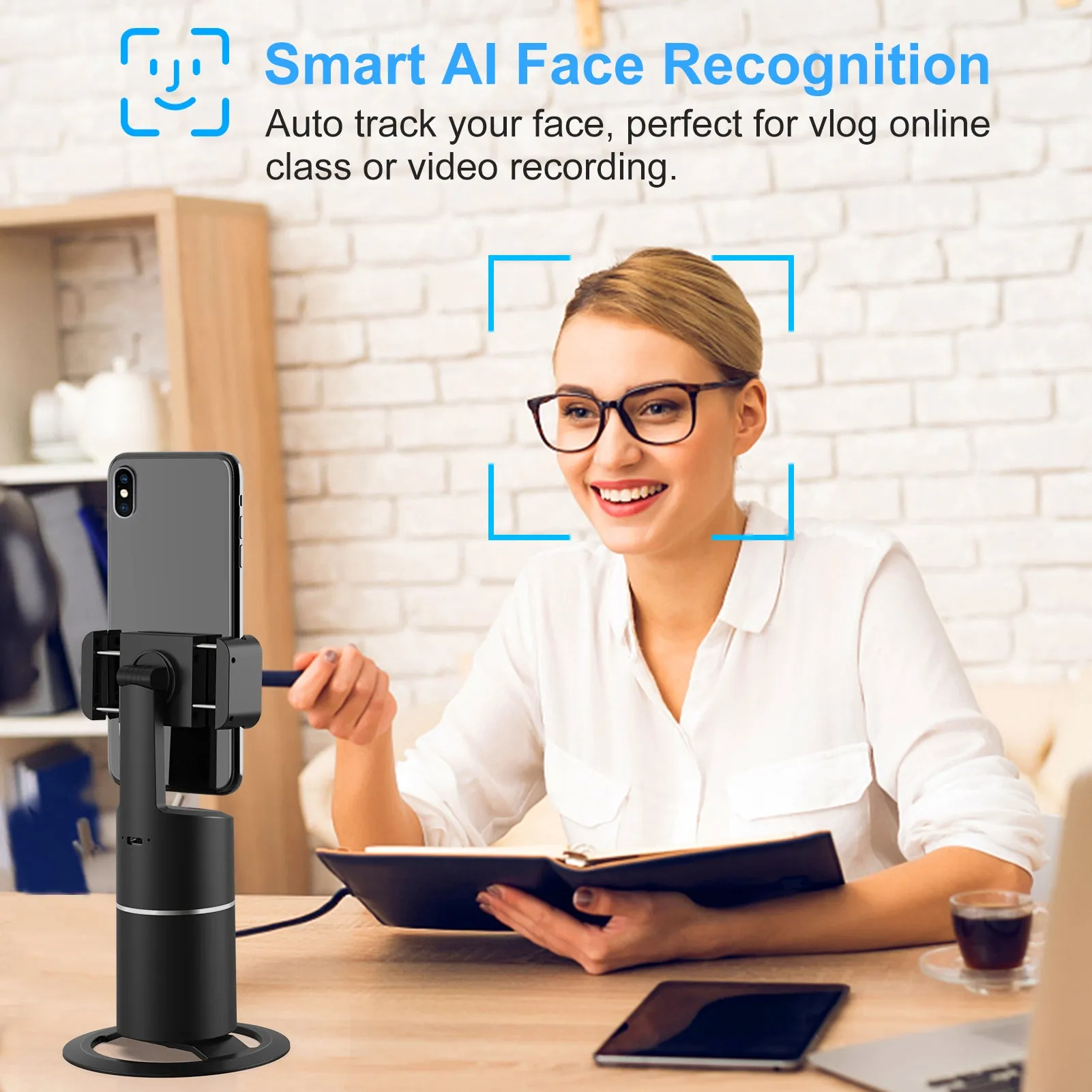 Auto Face Tracking Tripod 360° Rotation Phone Camera Mount Smart Shooting Holder