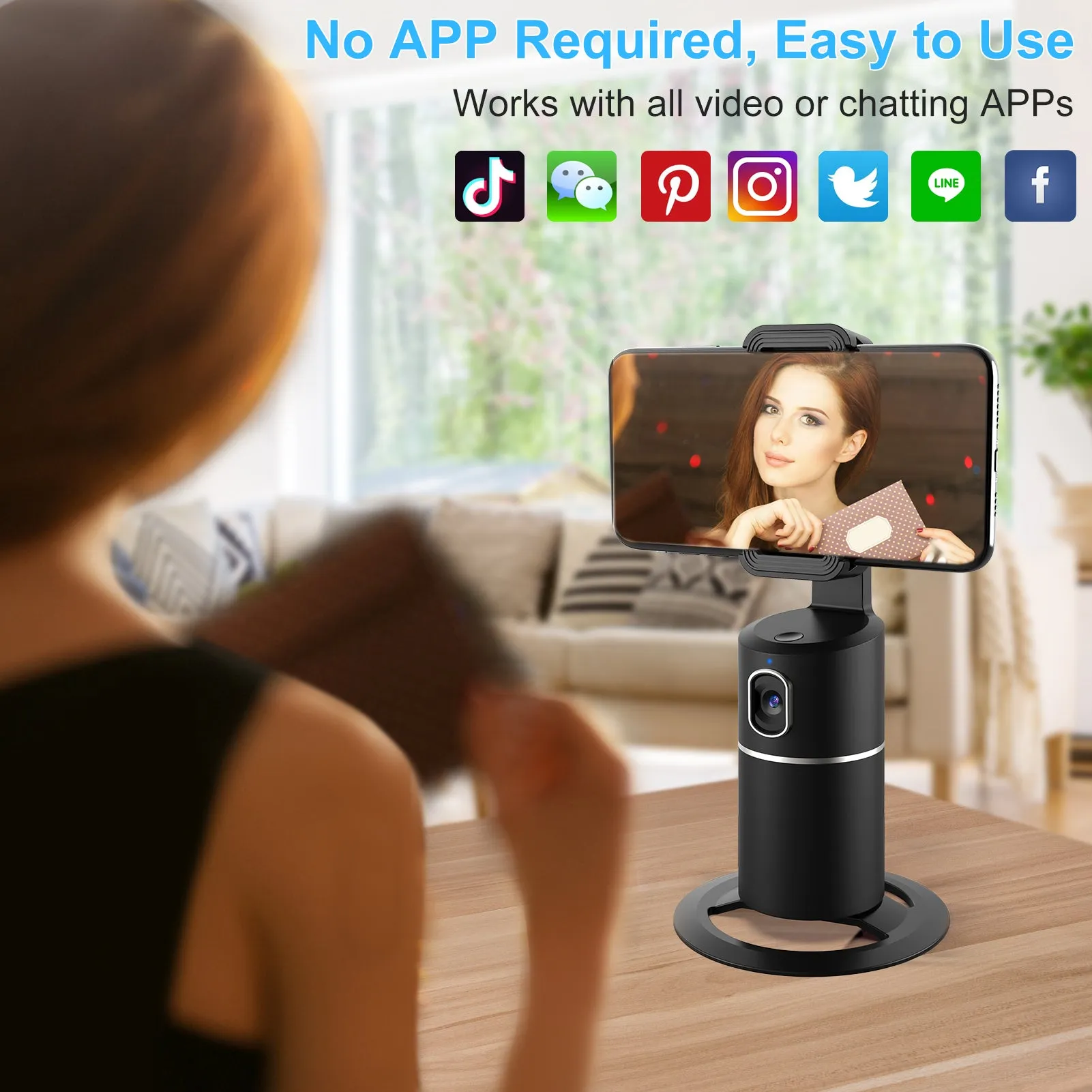 Auto Face Tracking Tripod 360° Rotation Phone Camera Mount Smart Shooting Holder