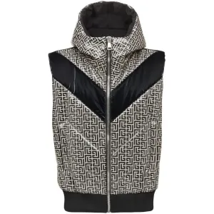 BALMAIN PUFFER GILET JACKET WITH MONOGRAM DETAIL