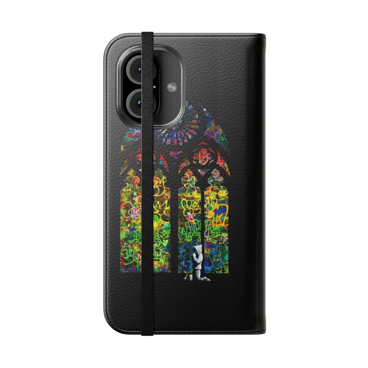 Banksy-Inspired Colorful Stained Glass Phone Case