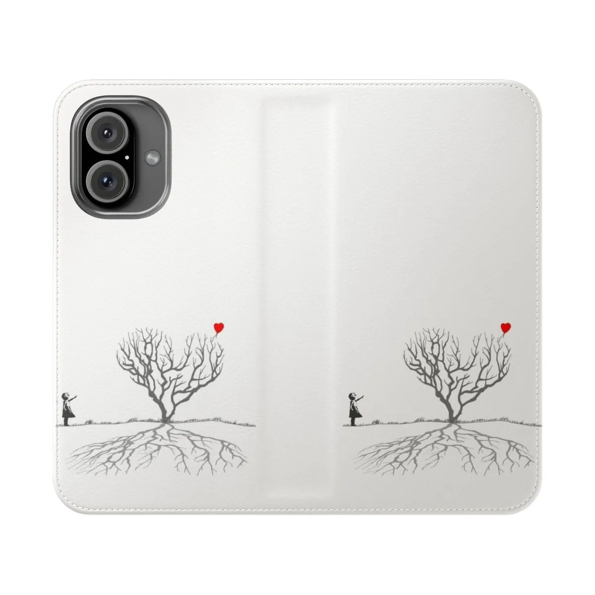 Banksy Inspired Heart Tree Flip Cover Phone Case