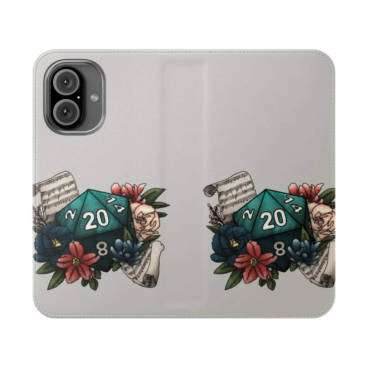 Bard-Themed D20 Phone Case for Tabletop Gamers