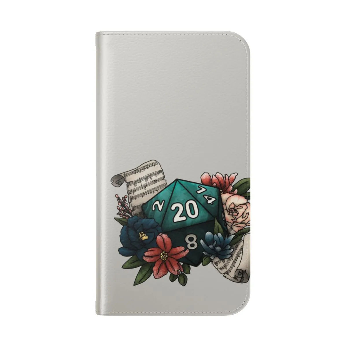 Bard-Themed D20 Phone Case for Tabletop Gamers