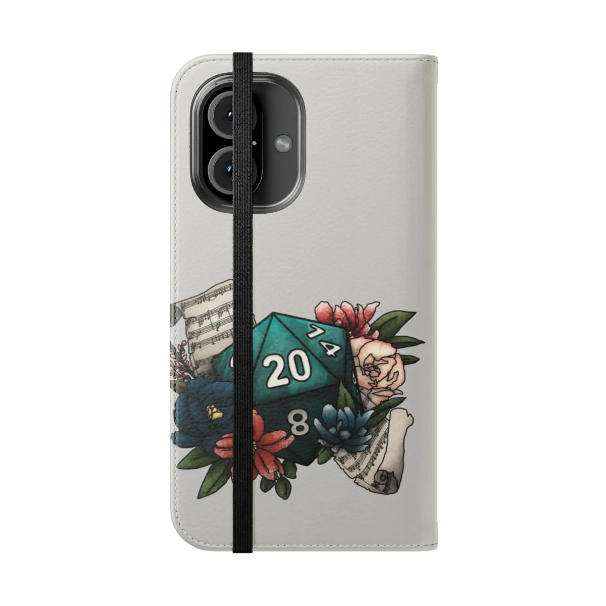 Bard-Themed D20 Phone Case for Tabletop Gamers