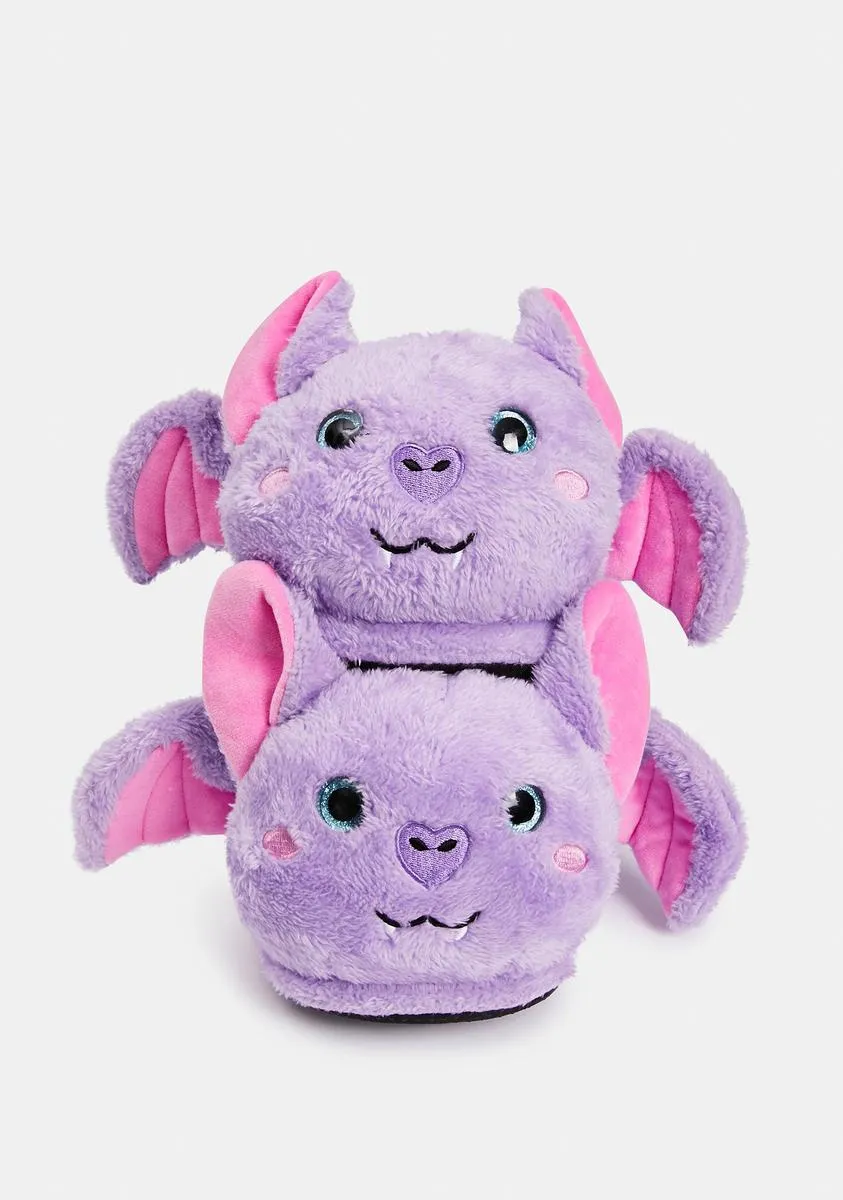 Bat Baby Faux Fur Slippers