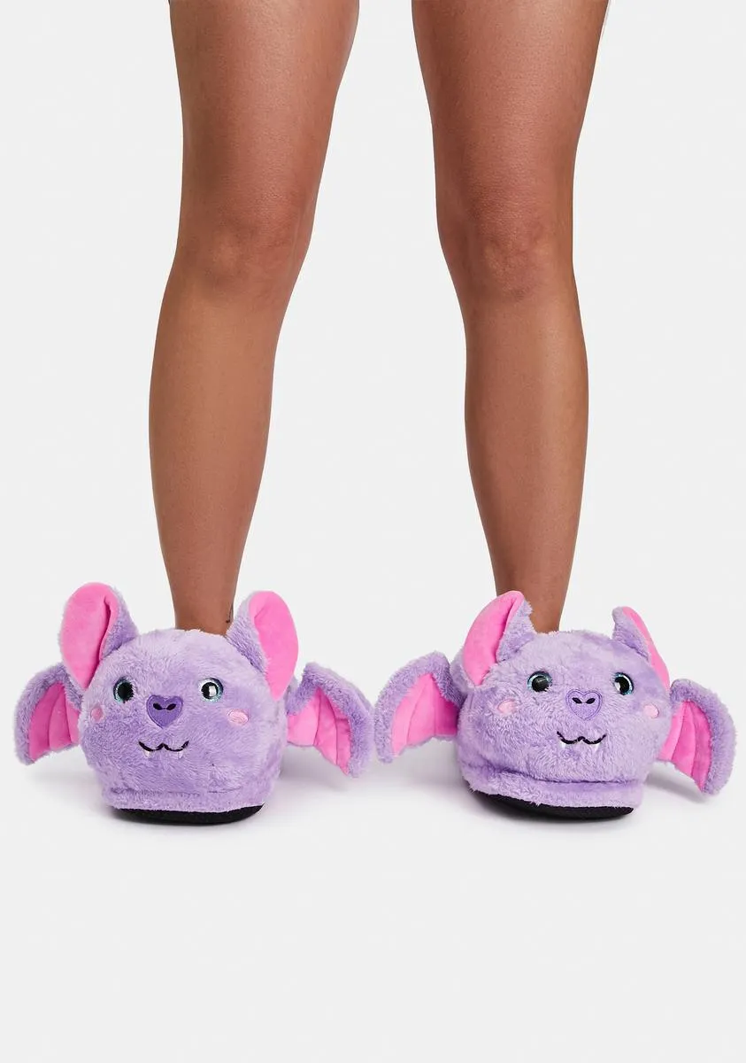 Bat Baby Faux Fur Slippers
