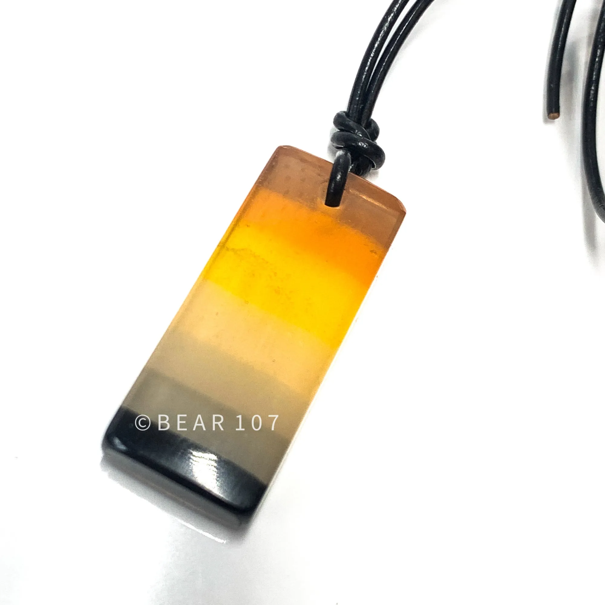 Bear Pride Flag Colours Pendant, Handmade