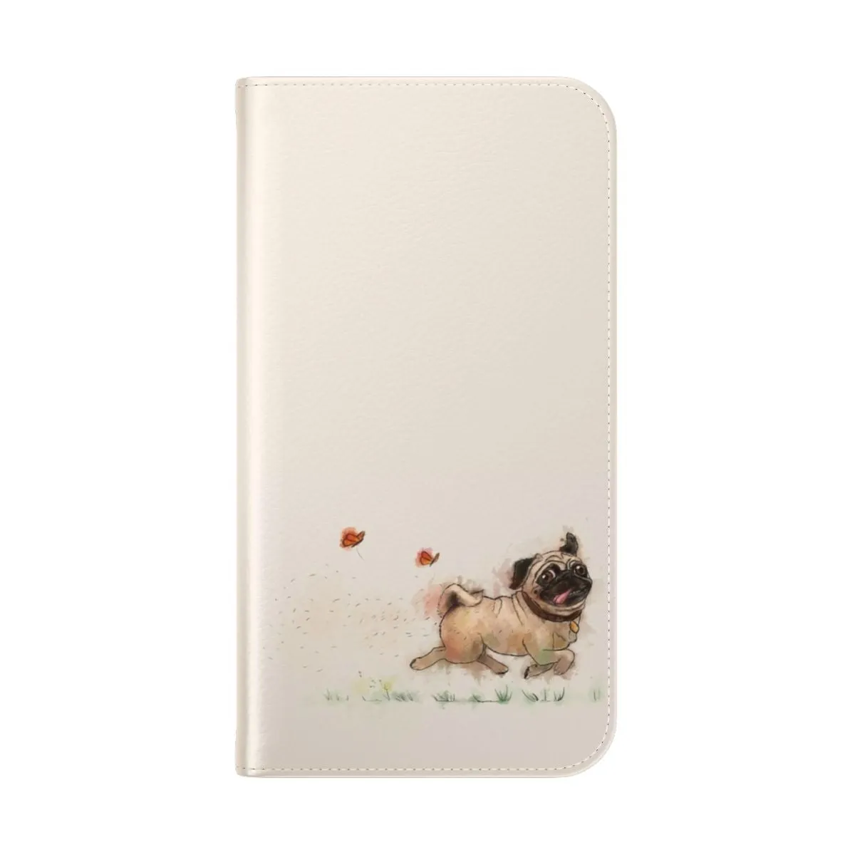 Beige Pug Watercolor Design Phone Case for Pug Lovers