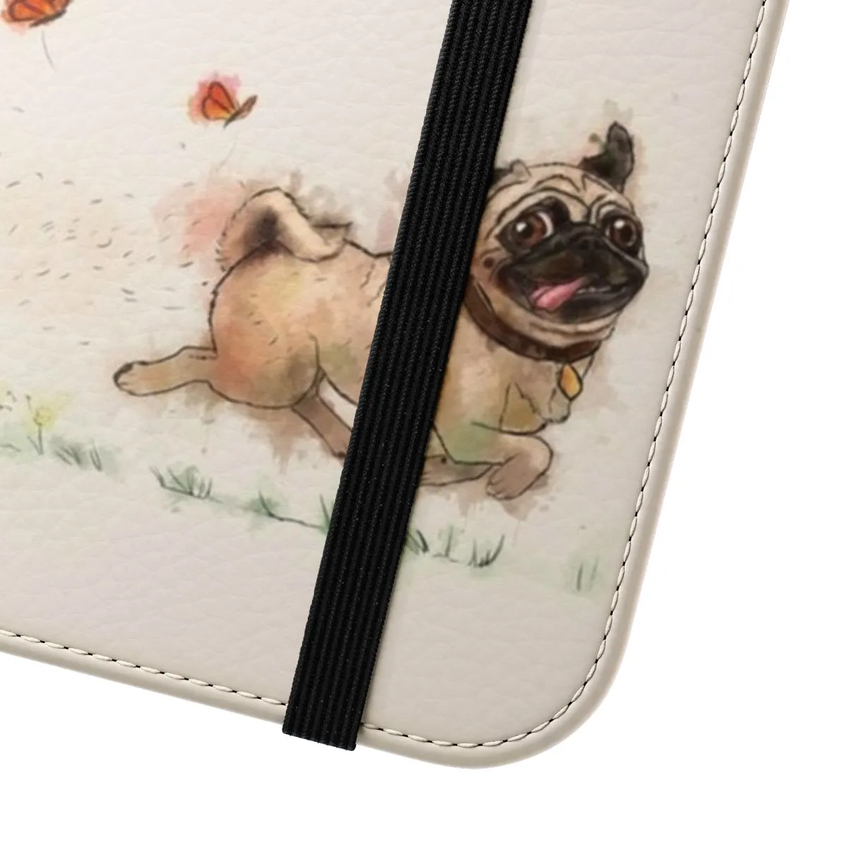 Beige Pug Watercolor Design Phone Case for Pug Lovers