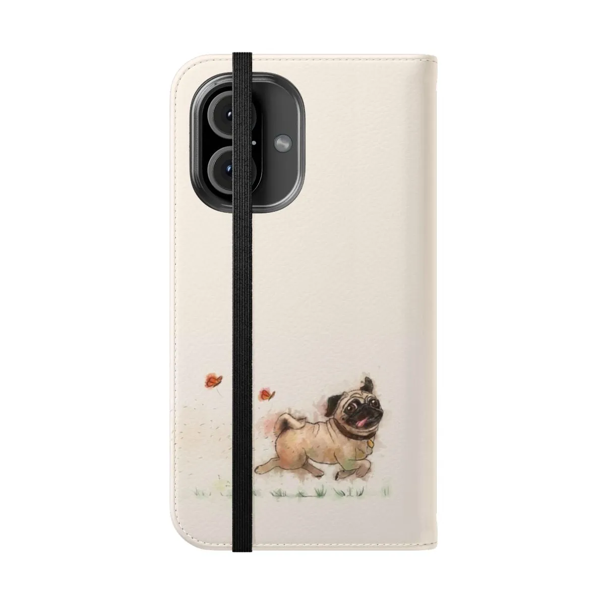 Beige Pug Watercolor Design Phone Case for Pug Lovers