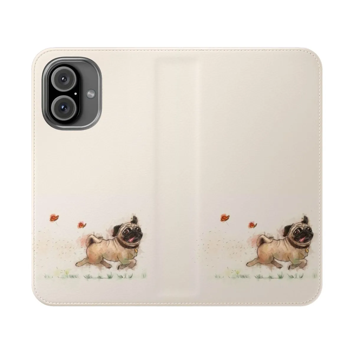 Beige Pug Watercolor Design Phone Case for Pug Lovers