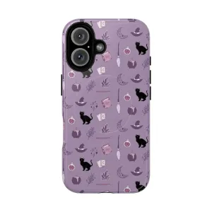 Bewitching Aesthetic Phone Case with Black Cat & Moon