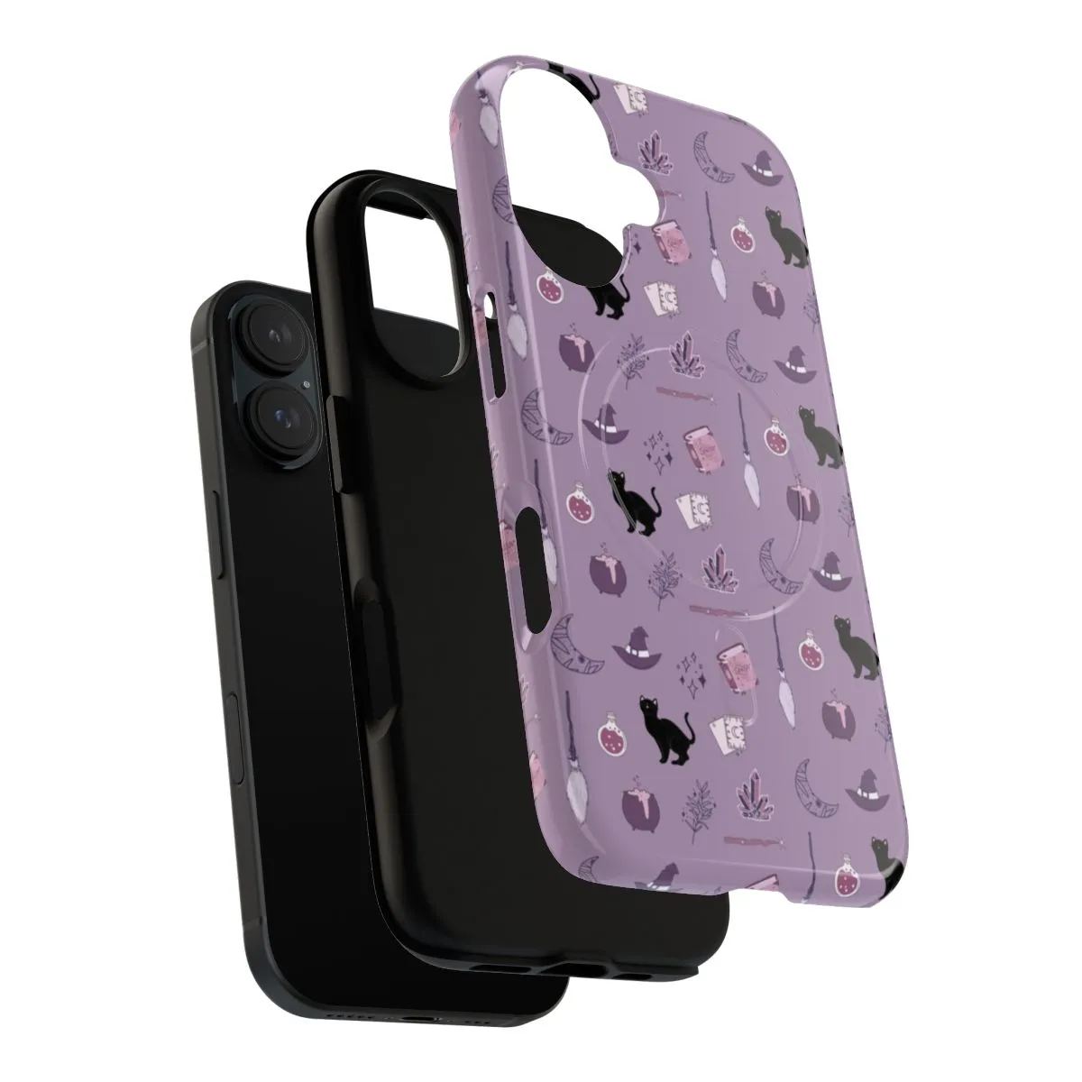 Bewitching Aesthetic Phone Case with Black Cat & Moon