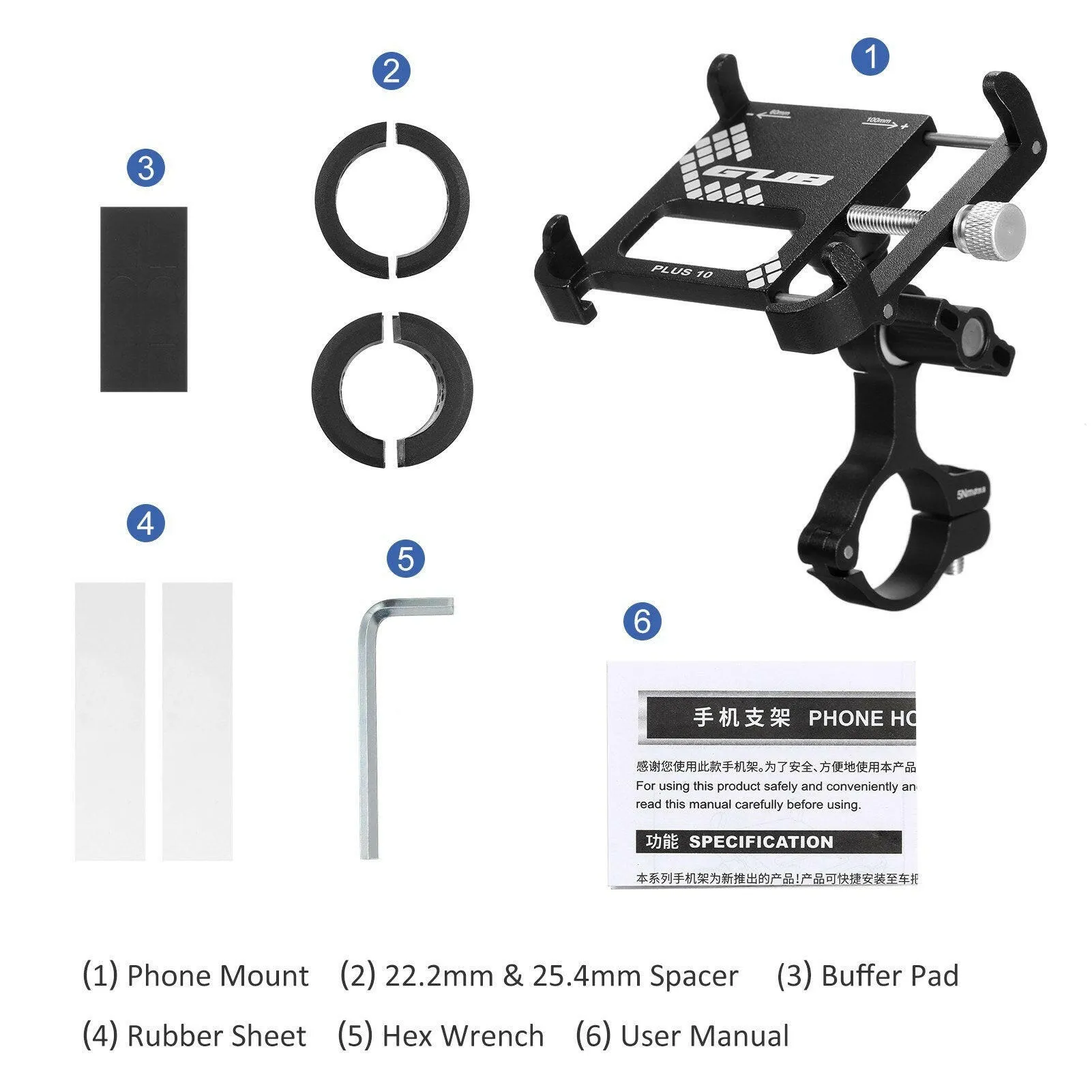 Bicycle Phone Mount 360 Degree Rotatable Aluminum Bike Phone Holder Mount for MTB Road Bike Motorcycle Electric Bicycle