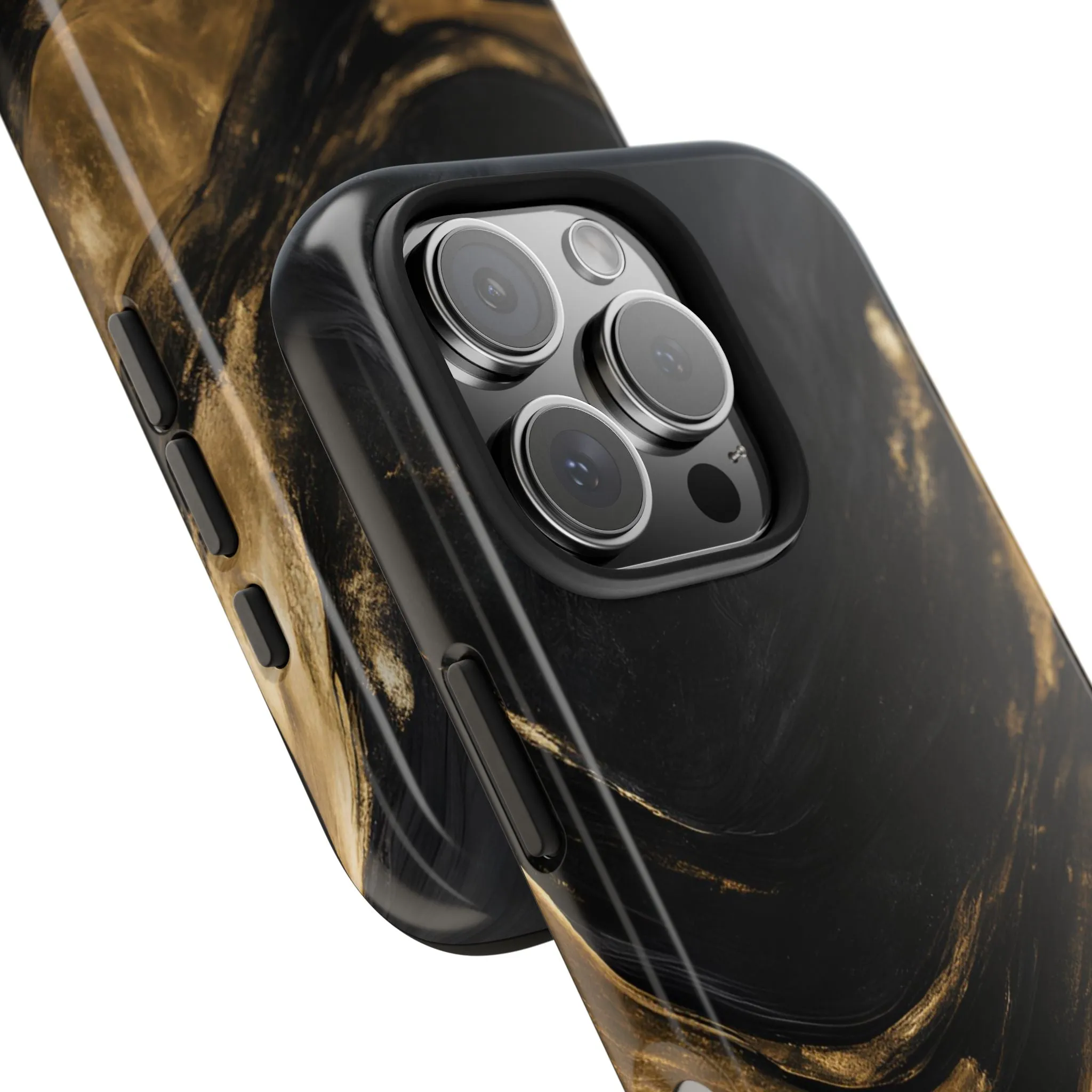 Black And Gold Phone Case - Abstract Minimalist Design, Sleek Artistic Style for iPhone & Samsung