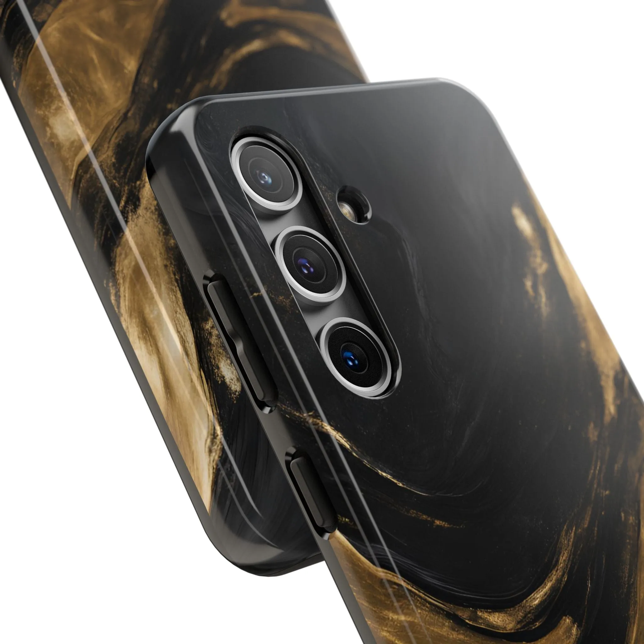 Black And Gold Phone Case - Abstract Minimalist Design, Sleek Artistic Style for iPhone & Samsung