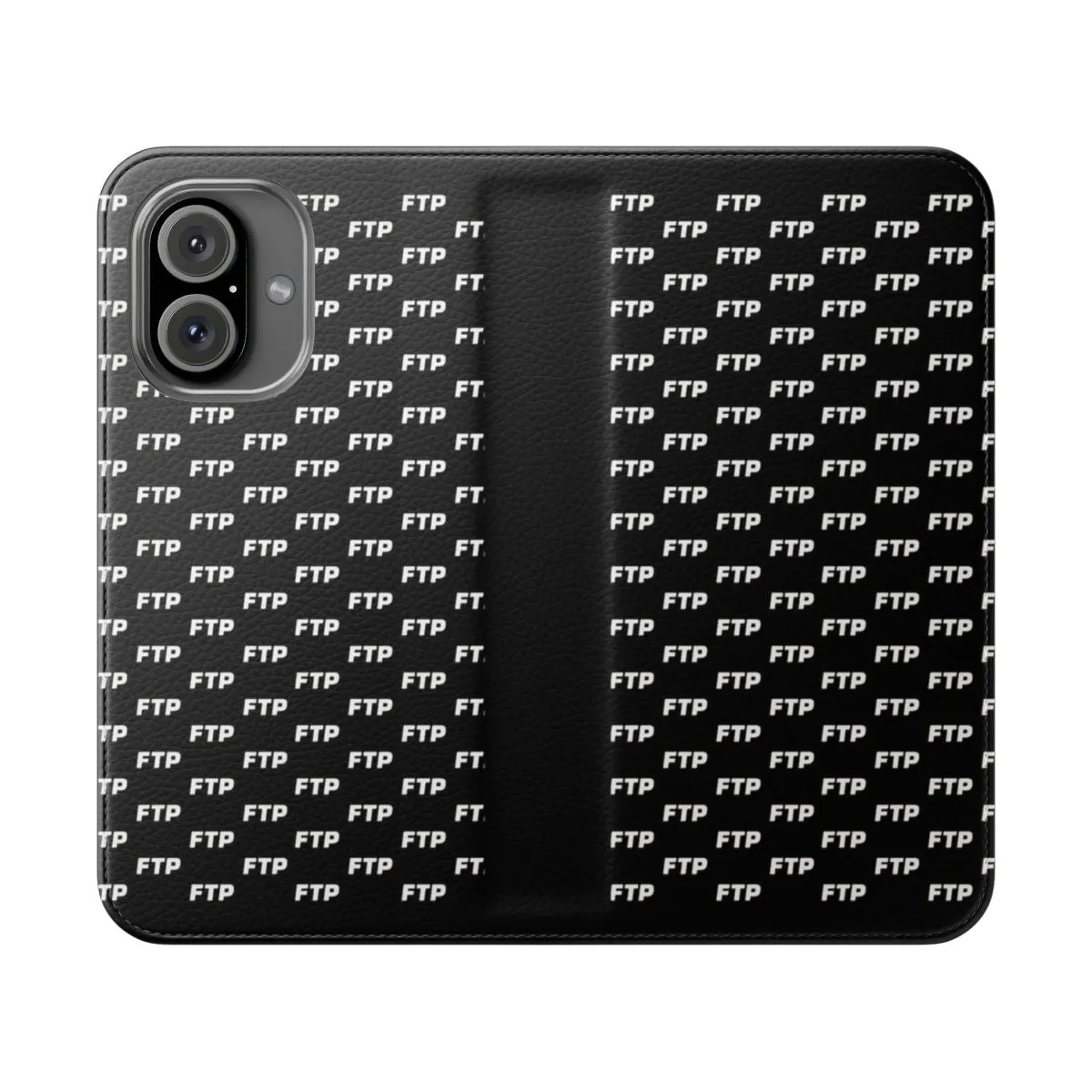Black Flip Cover Phone Case - FTP-Inspired Design