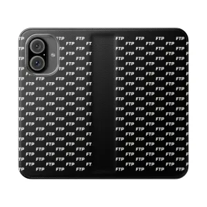 Black Flip Cover Phone Case - FTP-Inspired Design