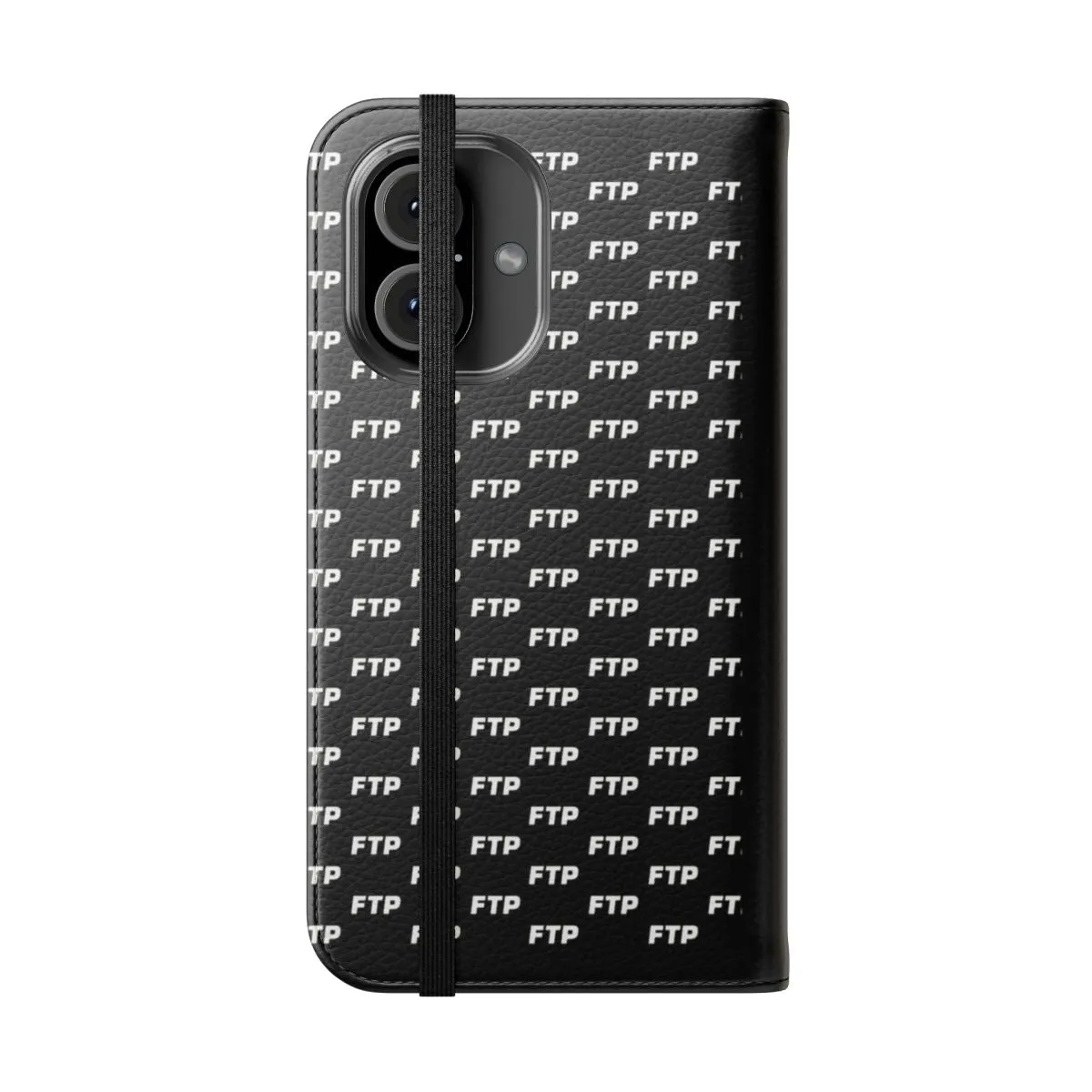 Black Flip Cover Phone Case - FTP-Inspired Design