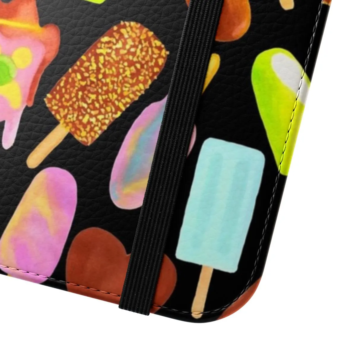Black Flip Cover Phone Case with Aussie Ice Cream Scatter