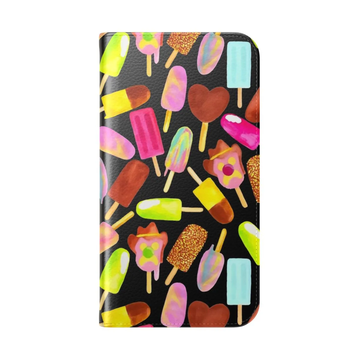 Black Flip Cover Phone Case with Aussie Ice Cream Scatter