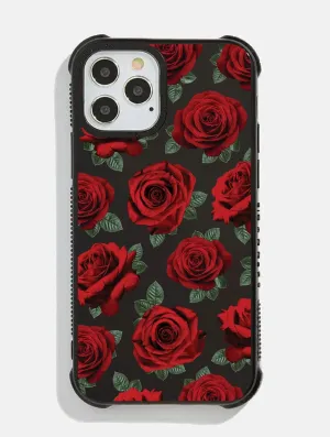 Black Photographic Roses Shock iPhone Case