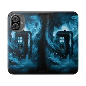 Blue Abstract Flip Cover Phone Case for Science Fiction Fans