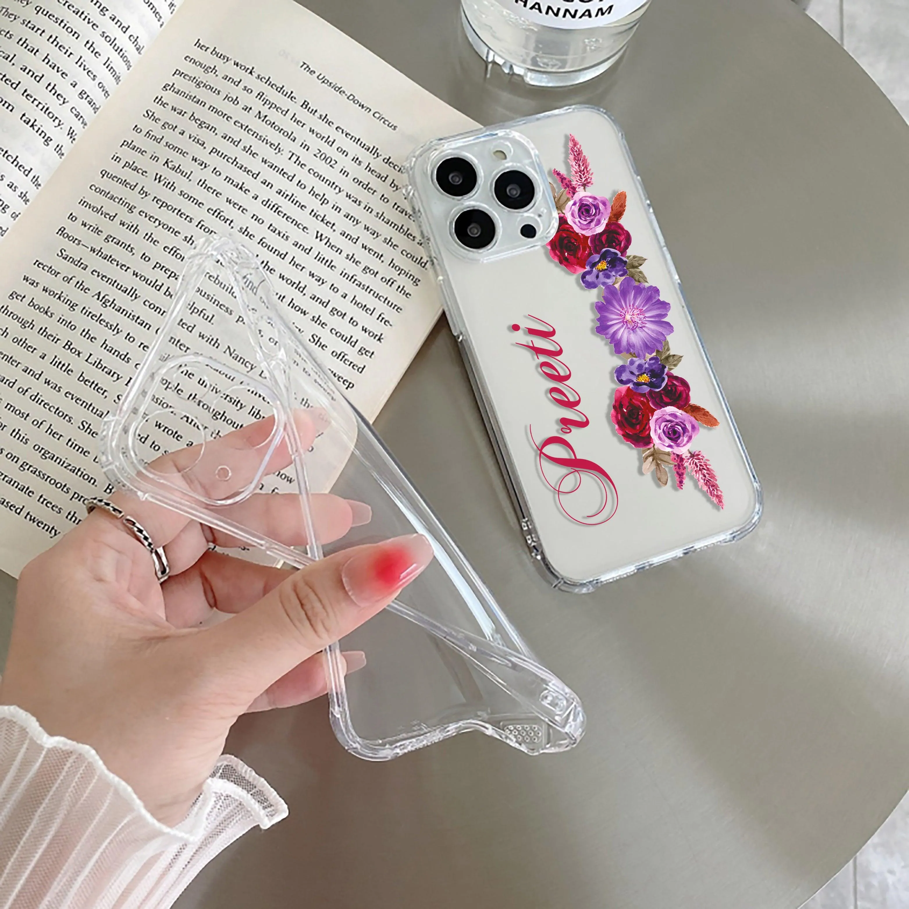 Blue Aster Floral Customize Transparent Silicon Case For Redmi/Xiaomi