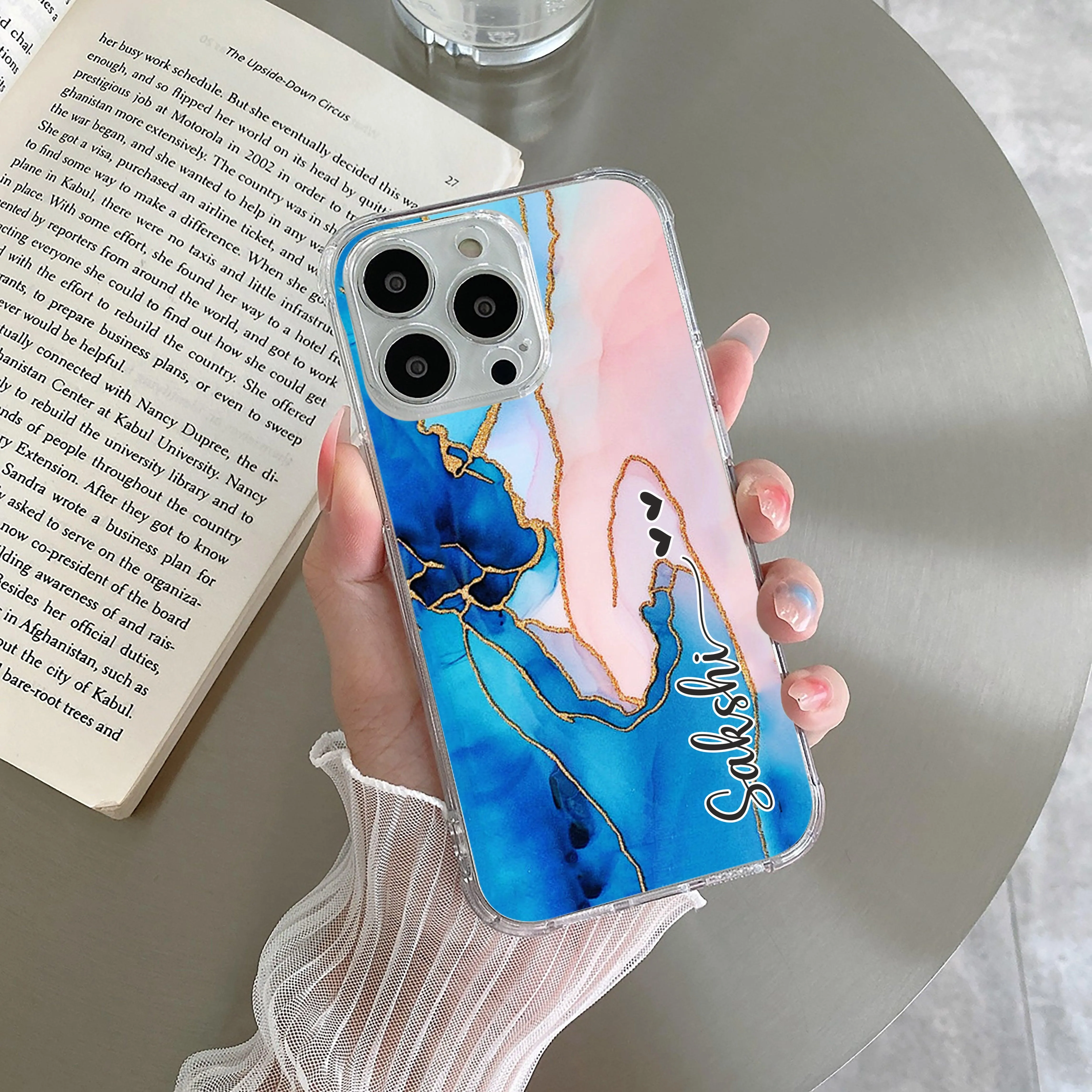 Blue Gradient Marble Customize Transparent Silicon Case For Redmi/Xiaomi
