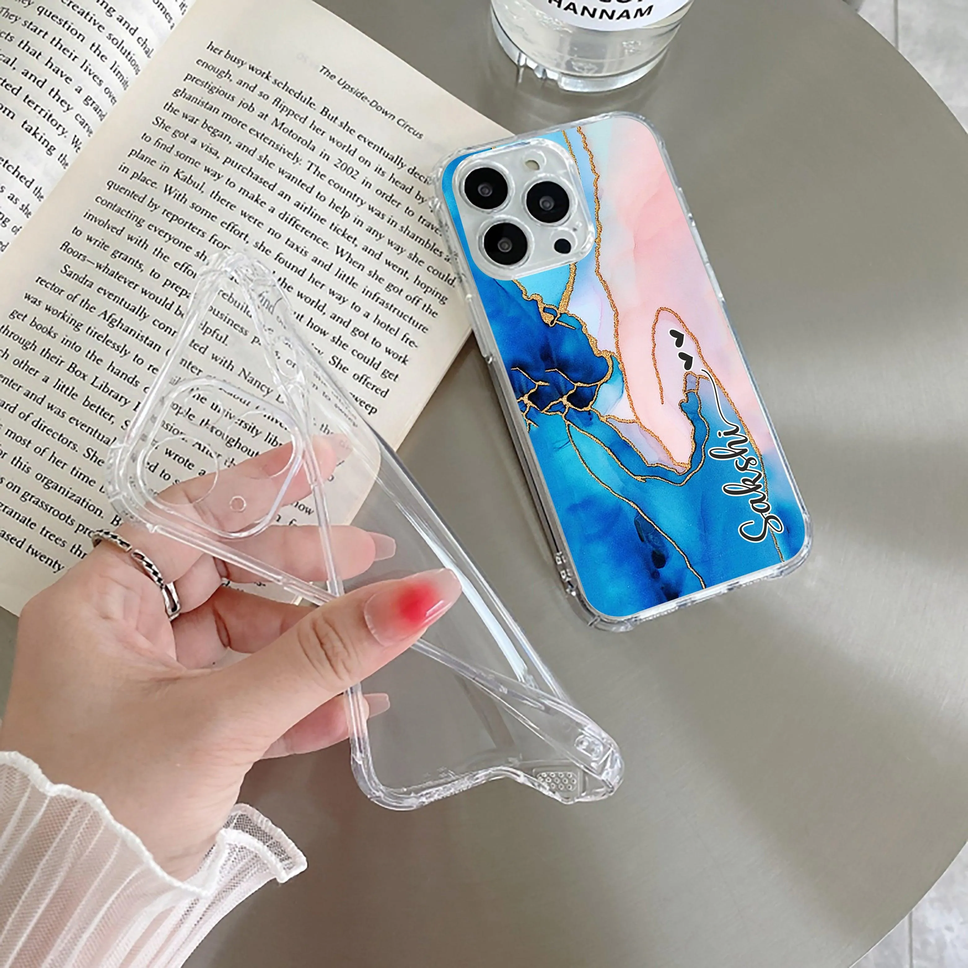 Blue Gradient Marble Customize Transparent Silicon Case For Redmi/Xiaomi