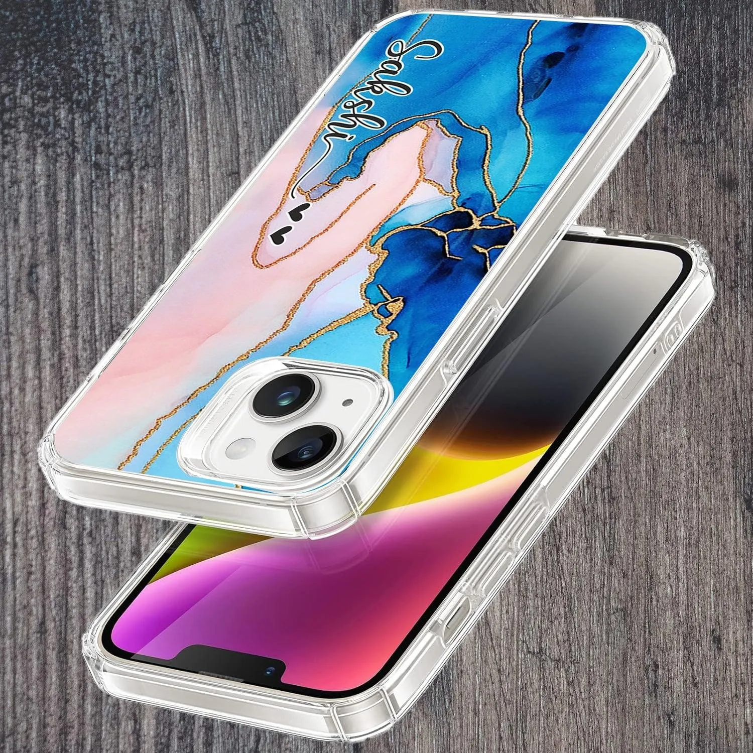 Blue Gradient Marble Customize Transparent Silicon Case For Redmi/Xiaomi