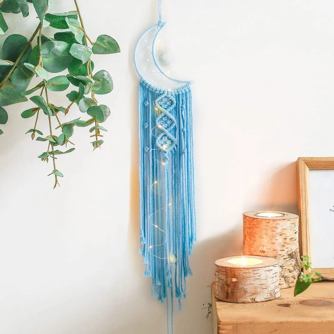 Blue Pastel Moon Dreamcatcher