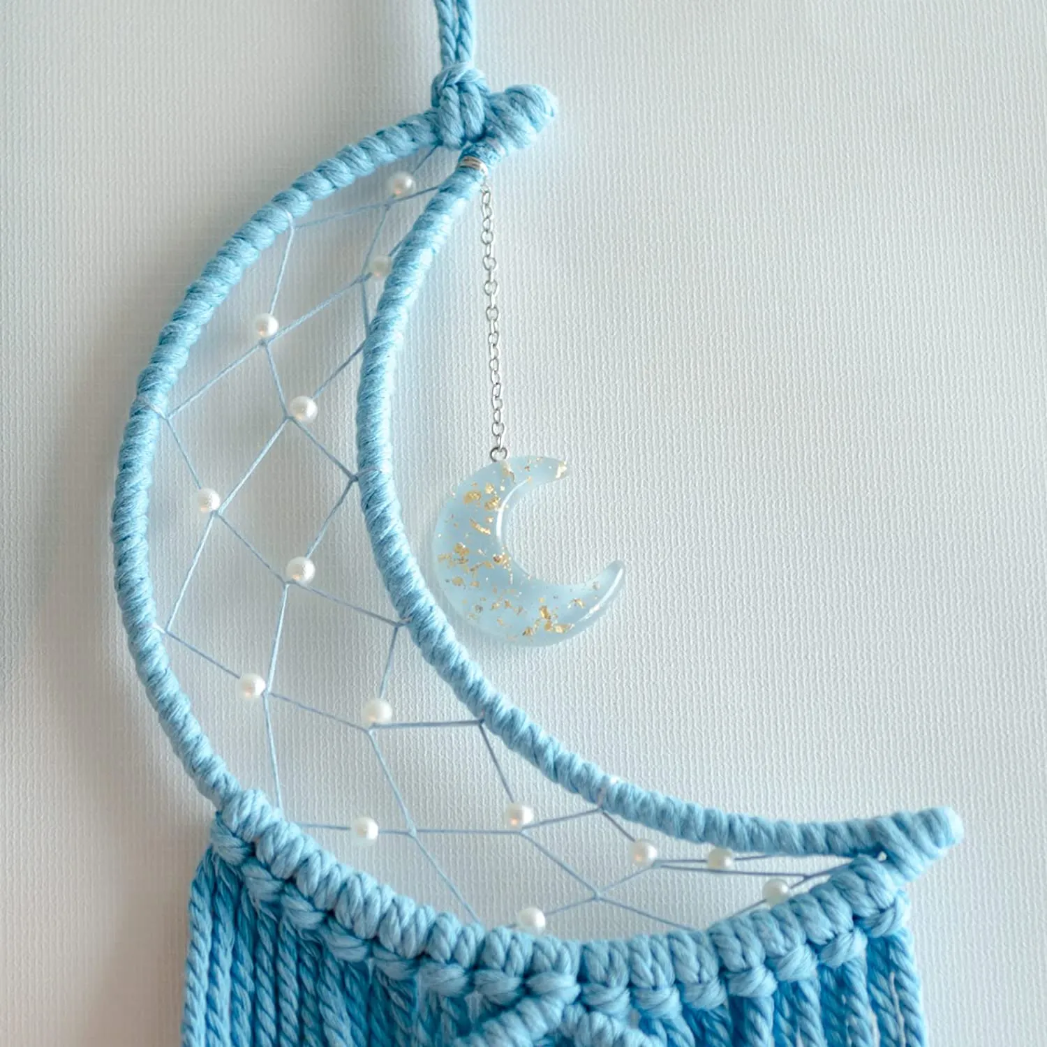 Blue Pastel Moon Dreamcatcher