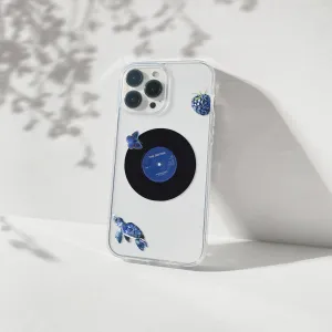 Blue Record Y2K Aesthetic Silicone Clear Case