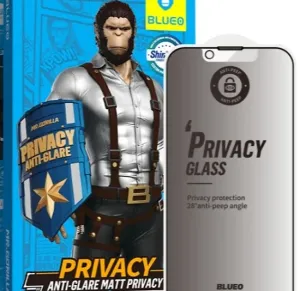 Blueo Privacy Matte Series 2.5 D Tempered Glass for iPhone 15 Pro Max