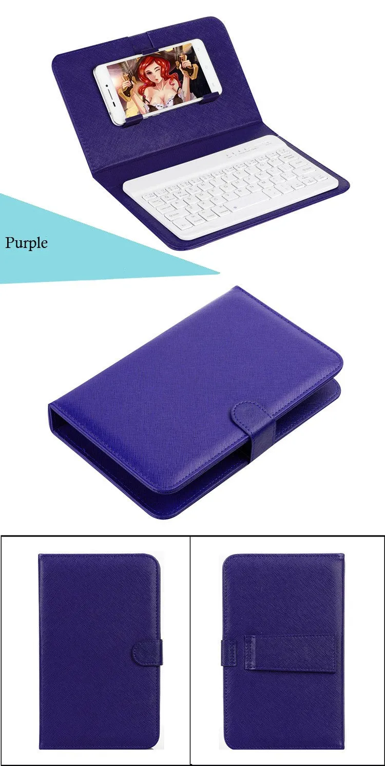 Bluetooth Keyboard Case for iPhone 6 UltraThin Wireless Keyboard Leather Case for iPhone 6s Pu Leather Flip Case for Samsung S6
