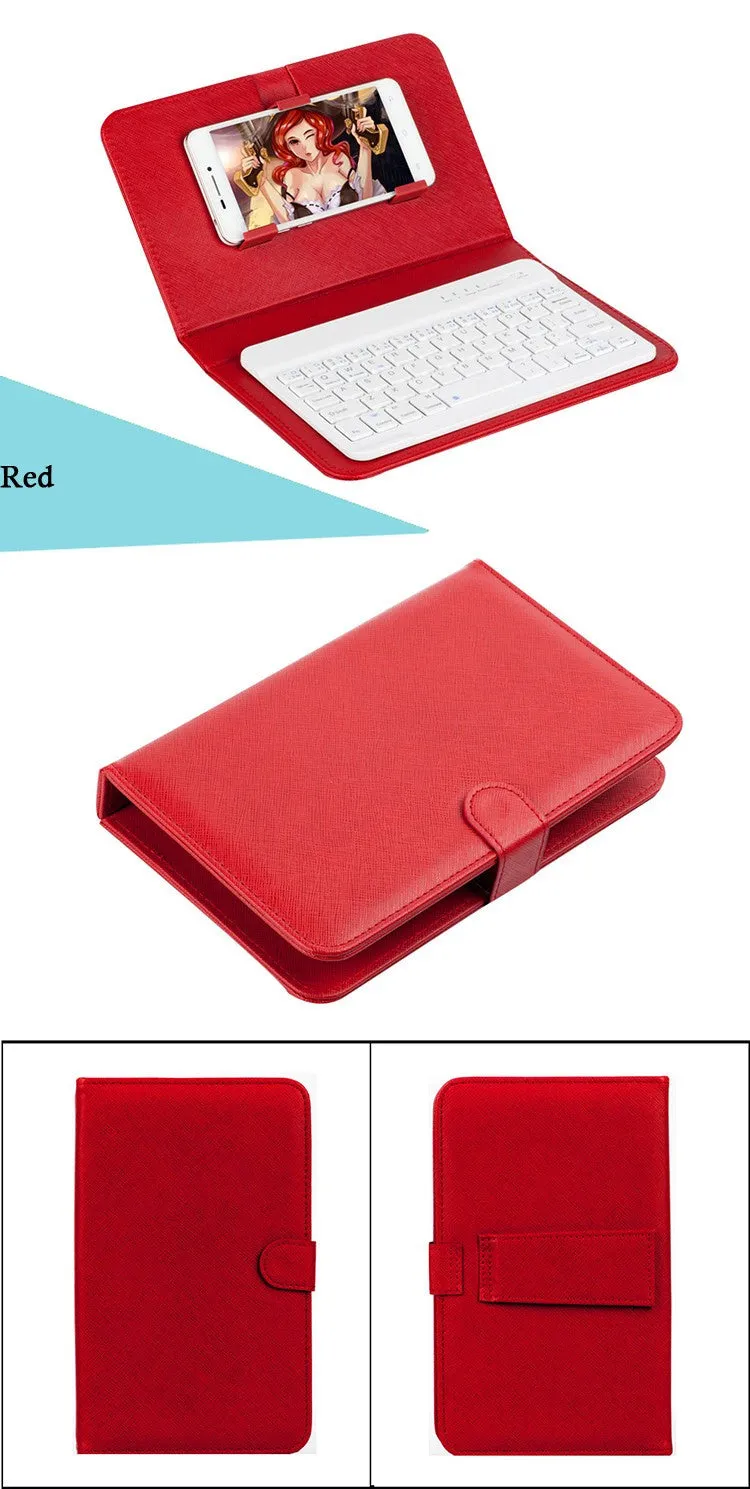 Bluetooth Keyboard Case for iPhone 6 UltraThin Wireless Keyboard Leather Case for iPhone 6s Pu Leather Flip Case for Samsung S6