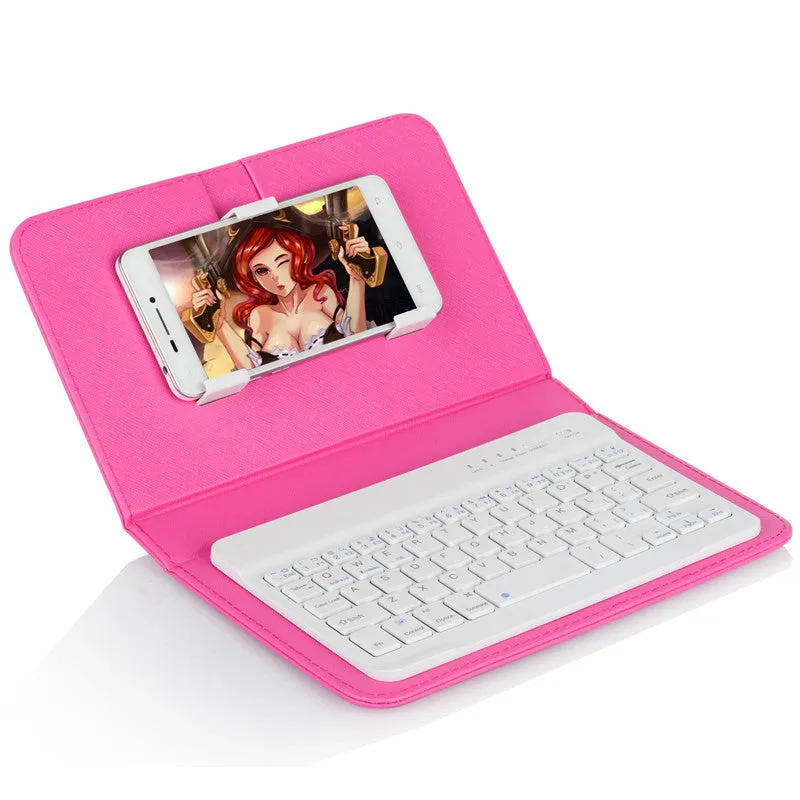 Bluetooth Keyboard Case for iPhone 6 UltraThin Wireless Keyboard Leather Case for iPhone 6s Pu Leather Flip Case for Samsung S6