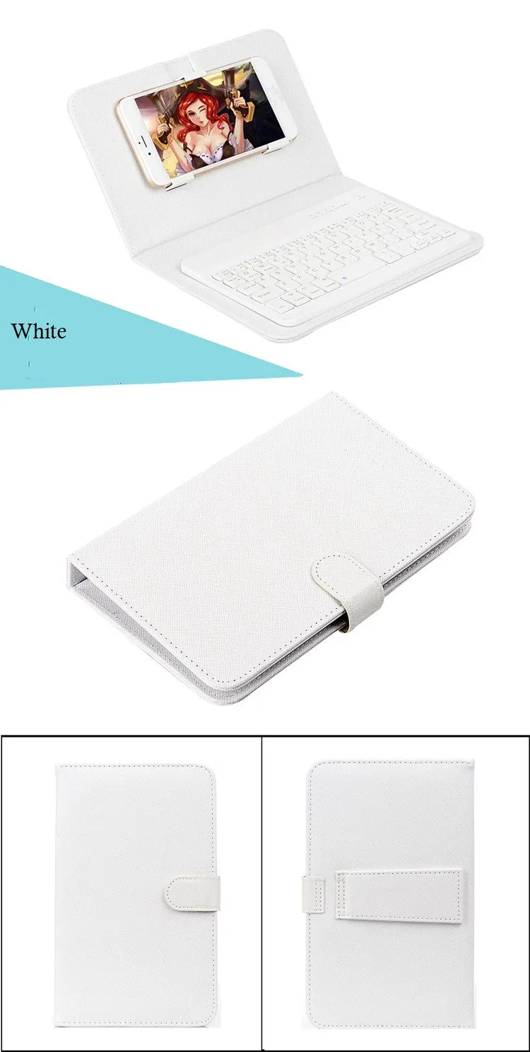 Bluetooth Keyboard Case for iPhone 6 UltraThin Wireless Keyboard Leather Case for iPhone 6s Pu Leather Flip Case for Samsung S6