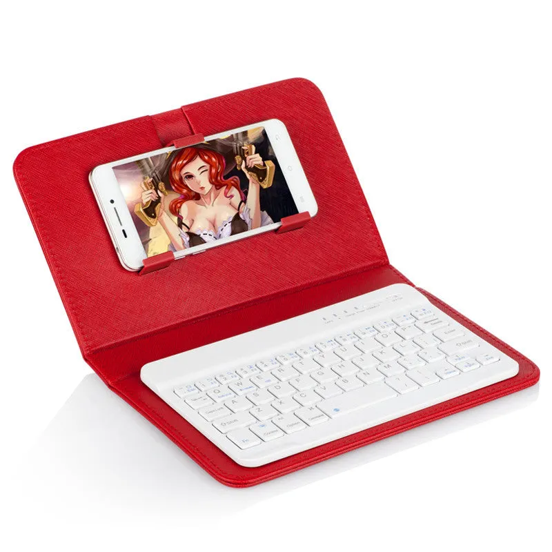 Bluetooth Keyboard Case for iPhone 6 UltraThin Wireless Keyboard Leather Case for iPhone 6s Pu Leather Flip Case for Samsung S6