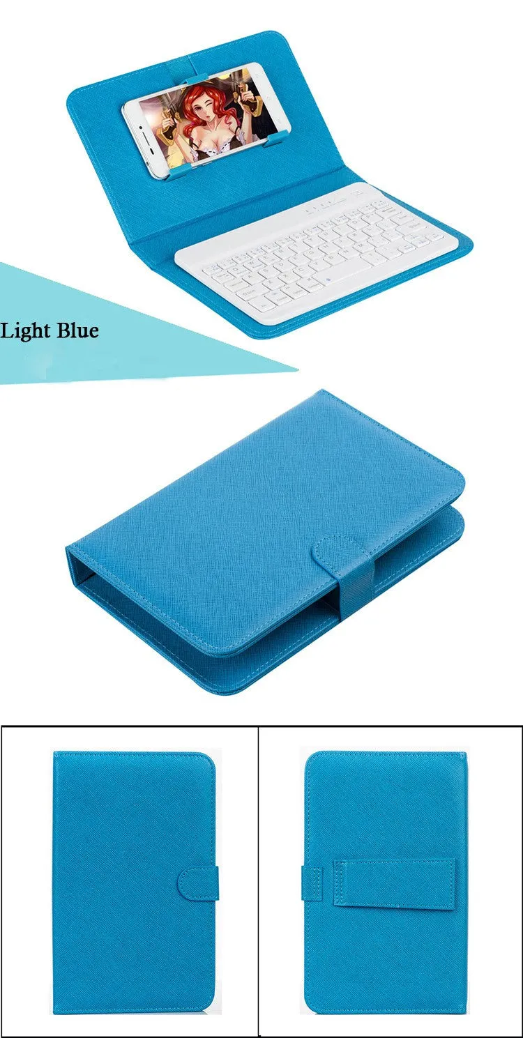 Bluetooth Keyboard Case for iPhone 6 UltraThin Wireless Keyboard Leather Case for iPhone 6s Pu Leather Flip Case for Samsung S6