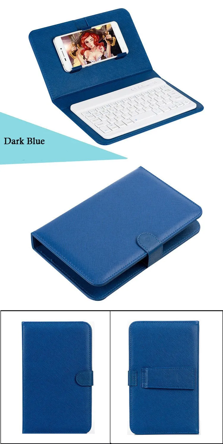 Bluetooth Keyboard Case for iPhone 6 UltraThin Wireless Keyboard Leather Case for iPhone 6s Pu Leather Flip Case for Samsung S6